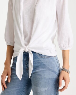 Knit Gauze Tie-Front Cardigan | Chico's